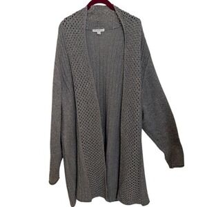 Studio Works Gray Open Front Knit Cardigan Sweater Women's 2X Plus Size